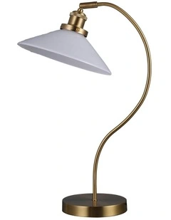 Gemma Glass Table Lamp in White