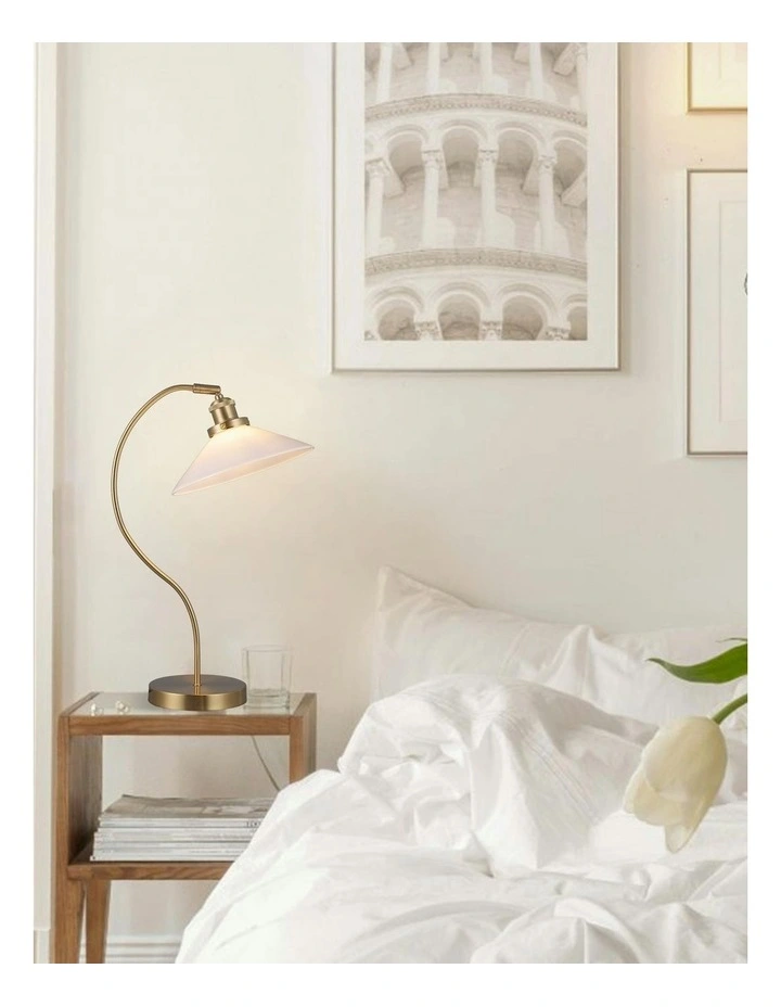 Gemma Glass Table Lamp in White image 3
