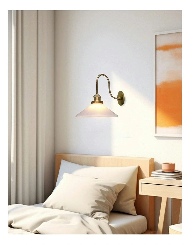 Gemma Glass Wall Light in White image 6