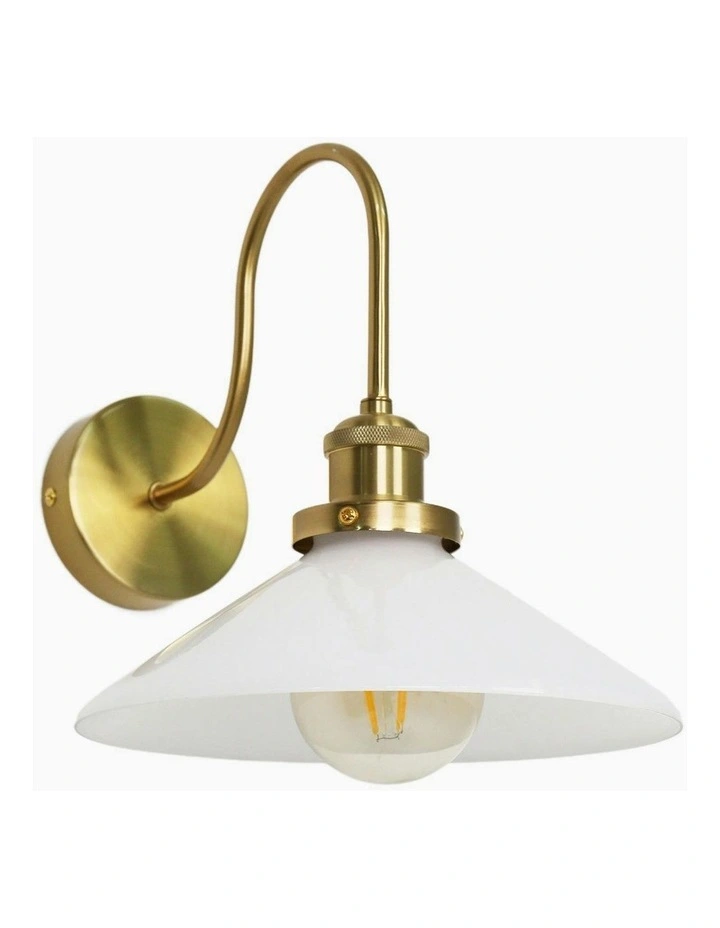 Gemma Glass Wall Light in White image 7