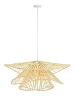 Talia Rattan Pendant Light in Beige
