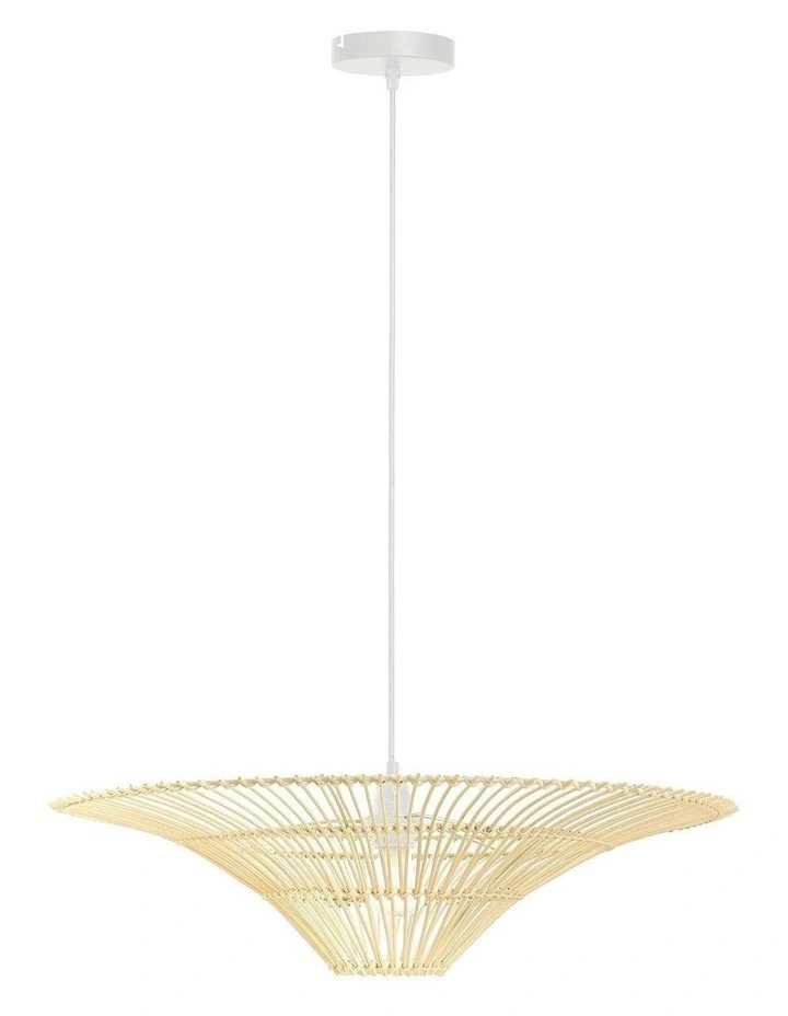 Felicity Rattan Pendant Small Light in Brown image 1