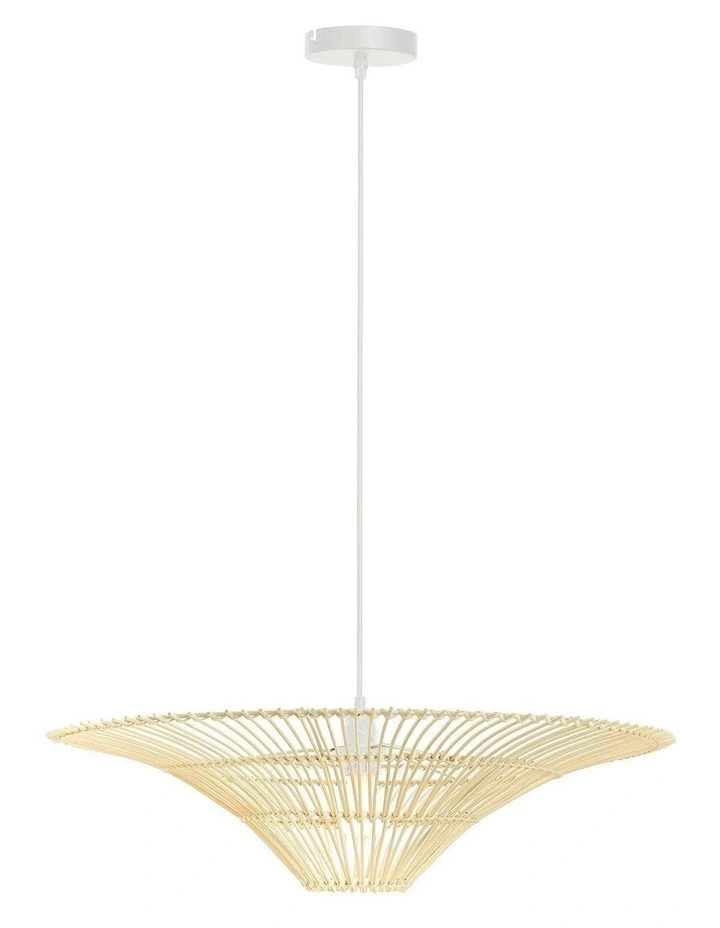 Felicity Rattan Pendant Small Light in Brown image 2