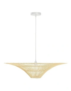 Felicity Rattan Large Pendant Light in Brown