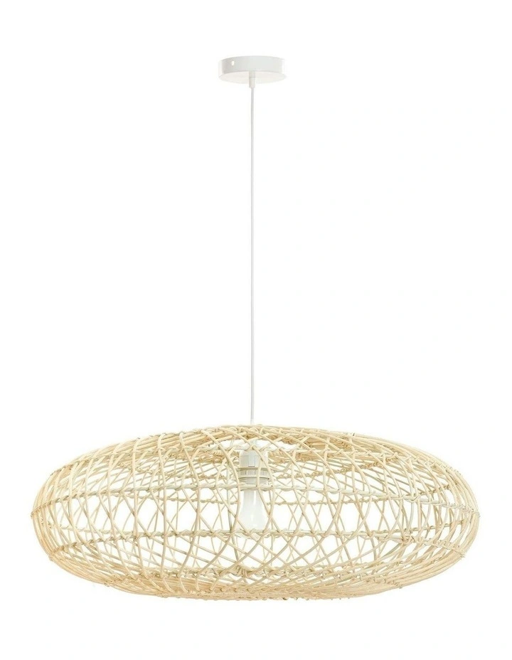 Laurel Rattan Small Pendant Light in Natural image 1