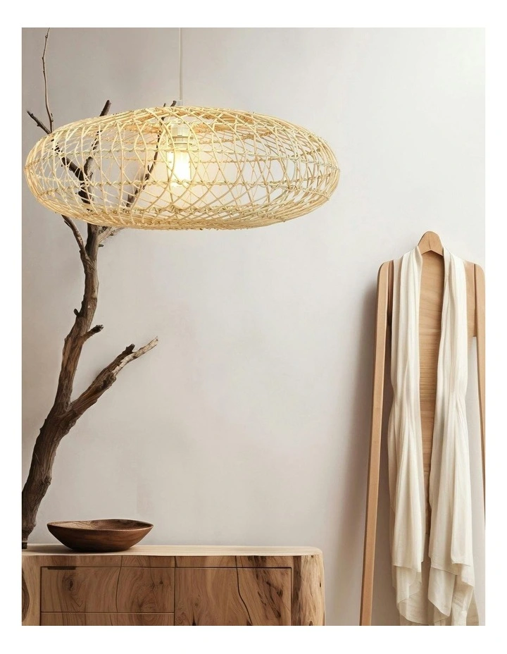 Laurel Rattan Small Pendant Light in Natural image 6