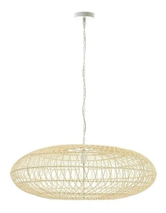 Laurel Rattan Large Pendant Light in Natural