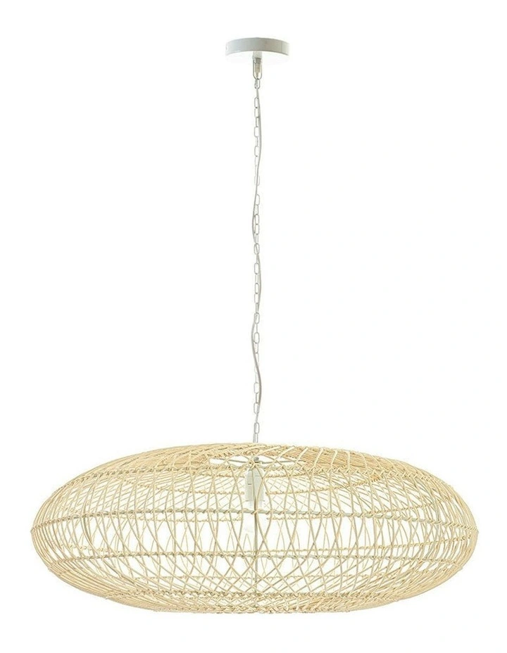 Laurel Rattan Large Pendant Light in Natural image 1