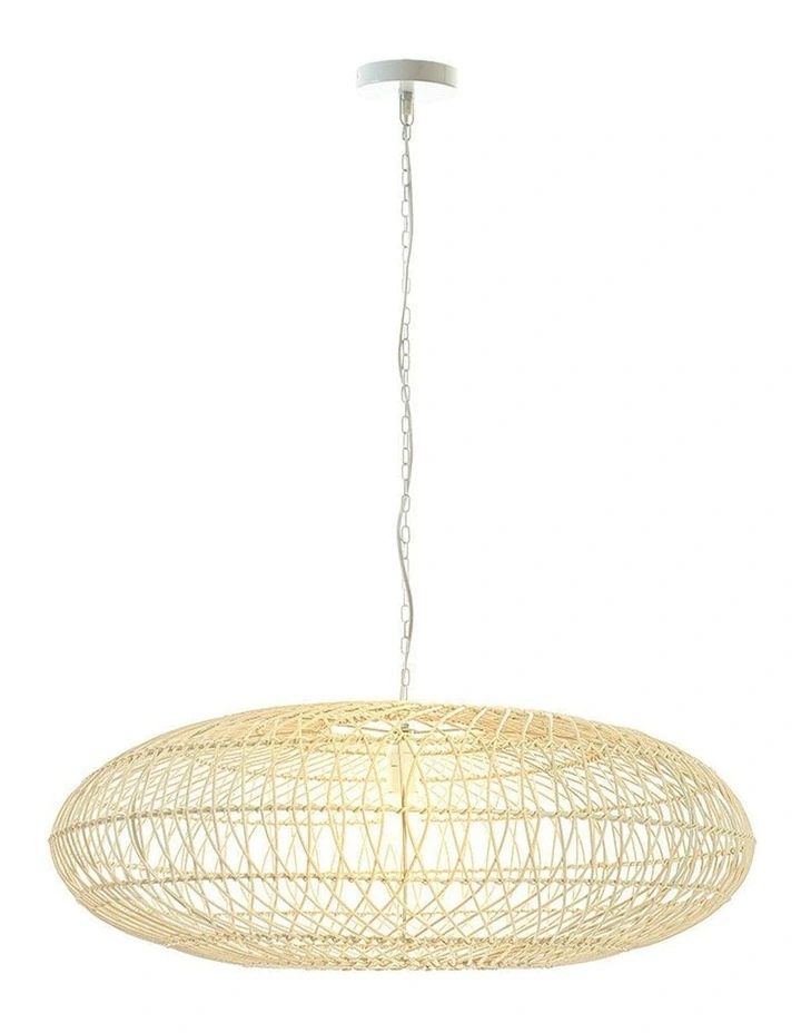 Laurel Rattan Large Pendant Light in Natural image 2