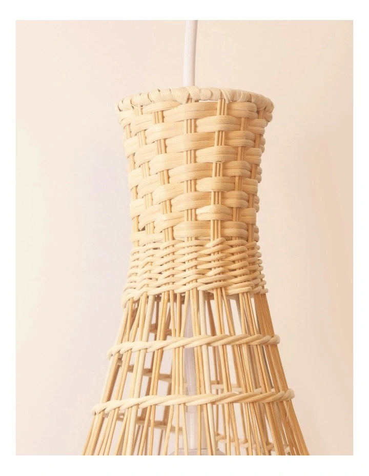 Lilia Rattan Small Pendant Light in Natural image 3