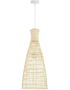 Lilia Rattan Large Pendant Light in Natural