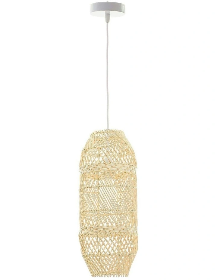 Zinnia Rattan Pendant Small Light in Natural image 1