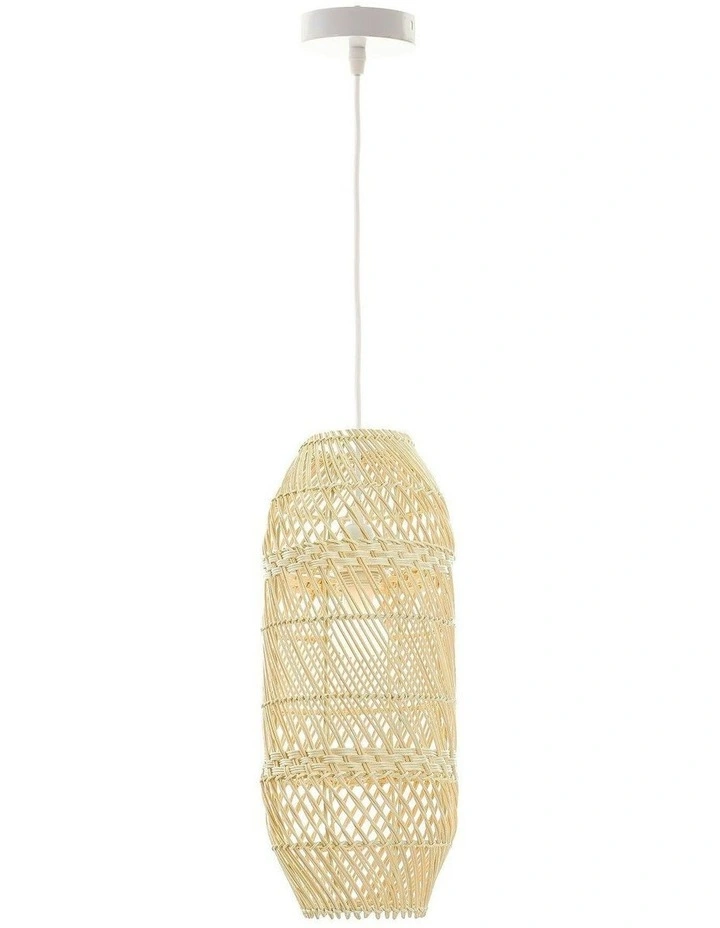 Zinnia Rattan Pendant Small Light in Natural image 2
