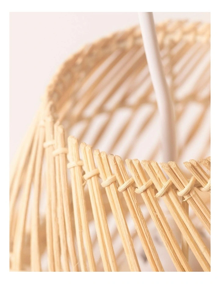 Zinnia Rattan Pendant Small Light in Natural image 3