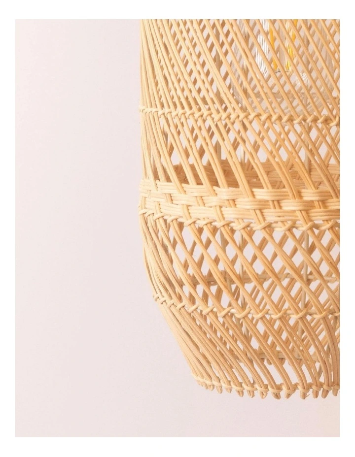 Zinnia Rattan Pendant Small Light in Natural image 4