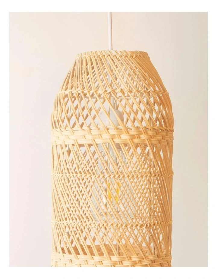 Zinnia Rattan Pendant Small Light in Natural image 5