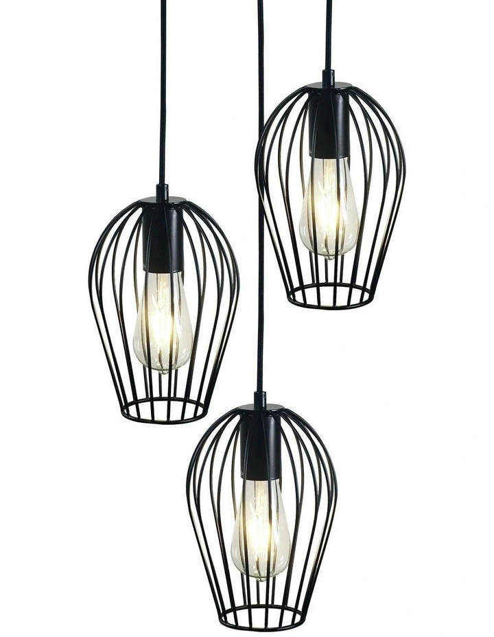 Olam Pendant 3 Light in Black image 2