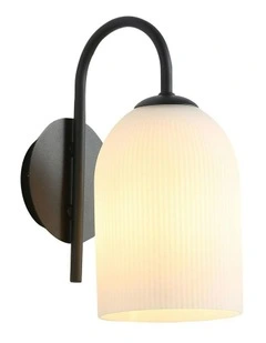 Arley Opal Matt Wall Light in Black
