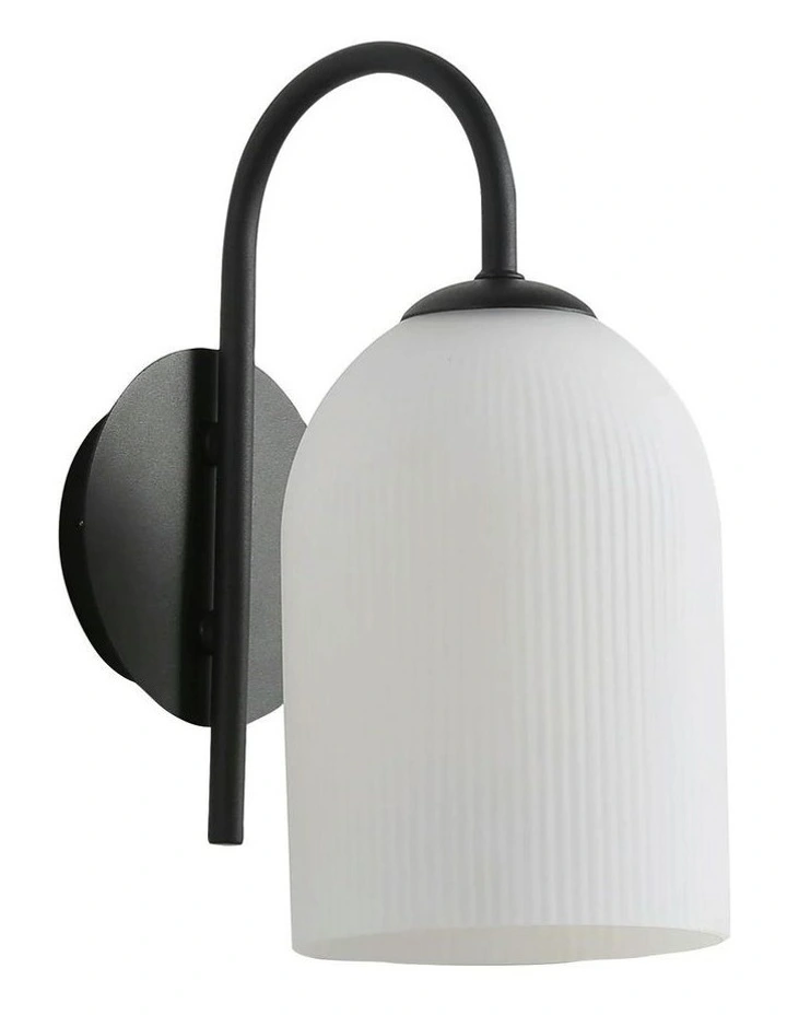 Arley Opal Matt Wall Light in Black image 3