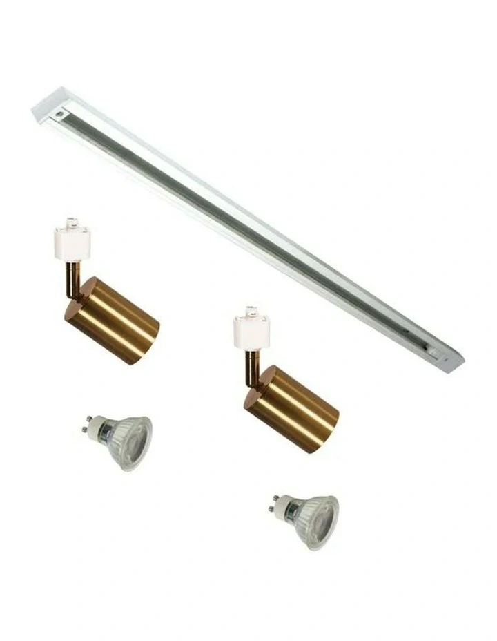 Bridge 2 Track Spot Light in White/Brass image 2