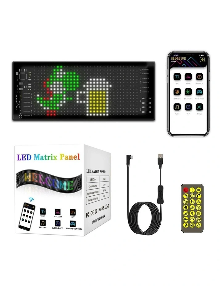 Programmable LED Matrix Panel Flexible Screen IP65 with APP Control 70*173mm in Multi image 5