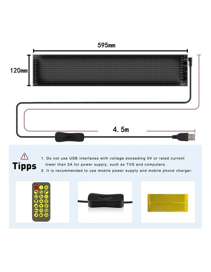 Matrix Panel IP65 with APP Control Programmable LED 120*595mm in Multi image 4