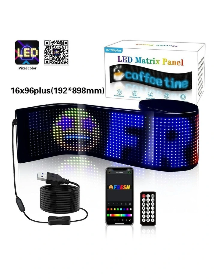 Programmable LED Matrix Panel Flexible Screen IP65 with APP Control 192*898mm in Multi image 6