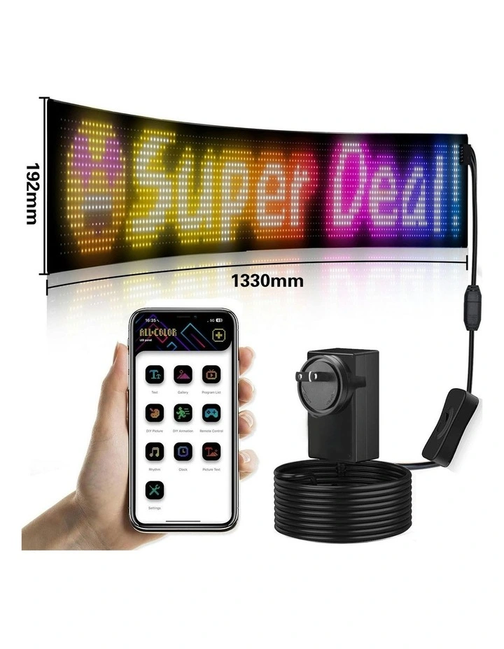 Programmable LED Matrix Panel Flexible Screen IP65 with APP Control 192*1330mm in Multi image 2