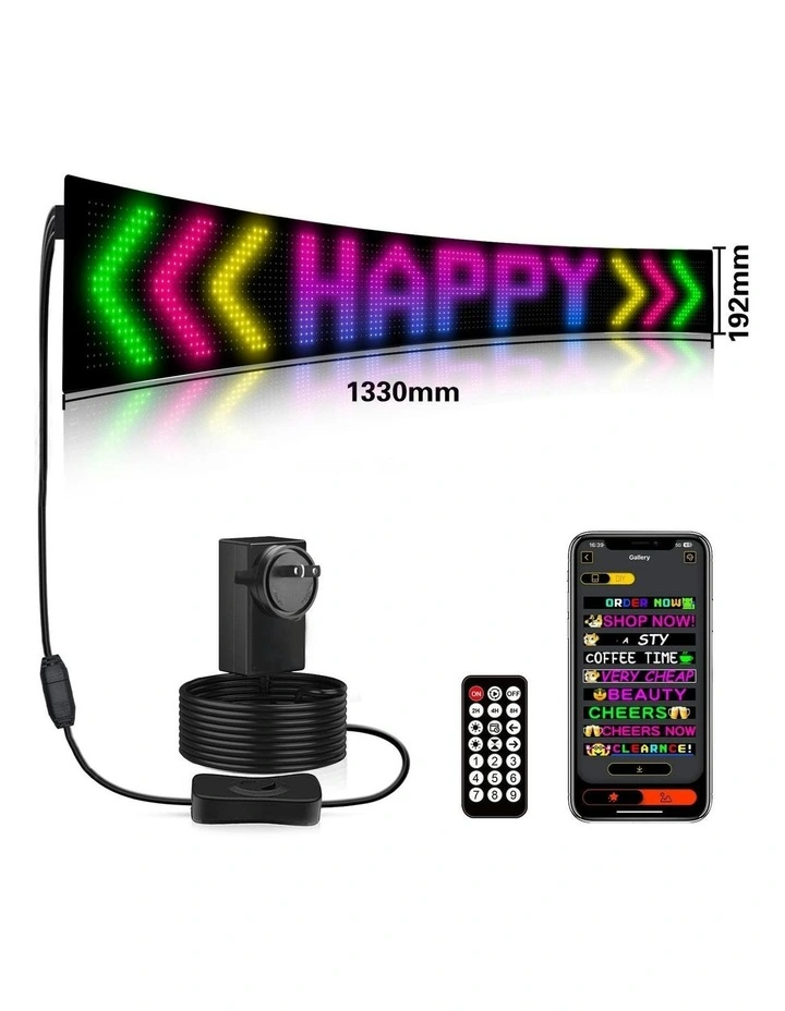 Programmable LED Matrix Panel Flexible Screen IP65 with APP Control 192*1330mm in Multi image 3