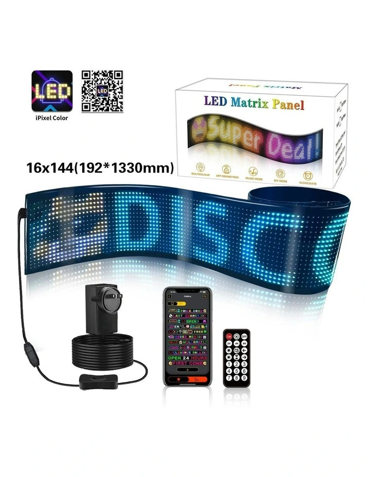 Programmable LED Matrix Panel Flexible Screen IP65 with APP Control 192*1330mm in Multi image 5