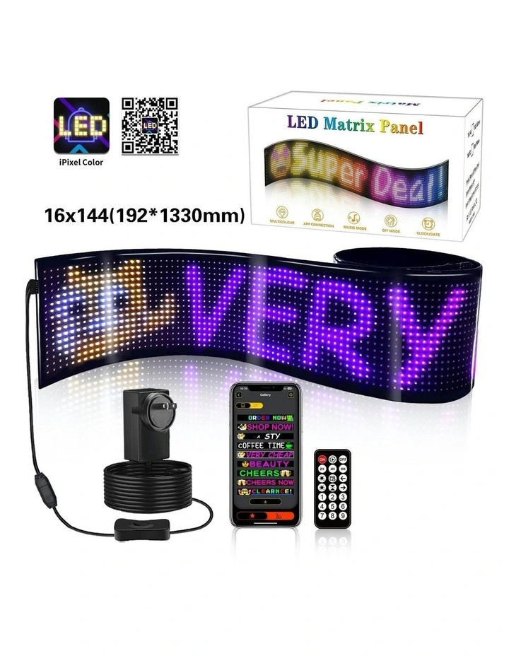 Programmable LED Matrix Panel Flexible Screen IP65 with APP Control 192*1330mm in Multi image 6