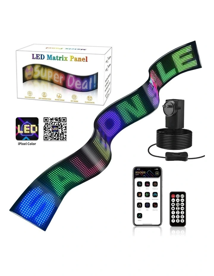 Programmable LED Matrix Panel Flexible Screen IP65 with APP Control 192*1762mm in Multi image 3