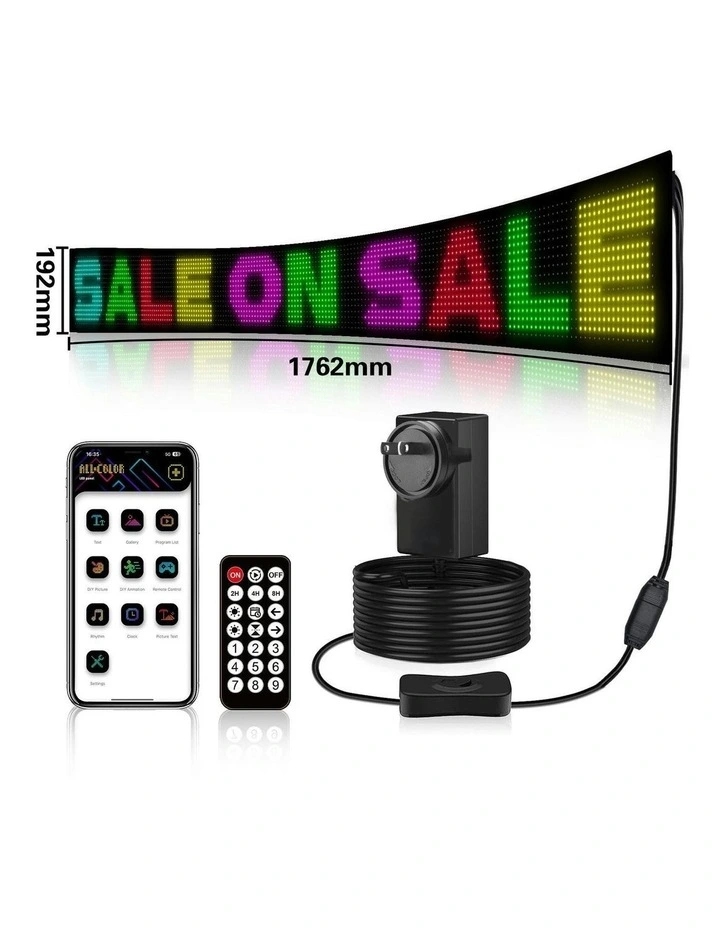 Programmable LED Matrix Panel Flexible Screen IP65 with APP Control 192*1762mm in Multi image 4