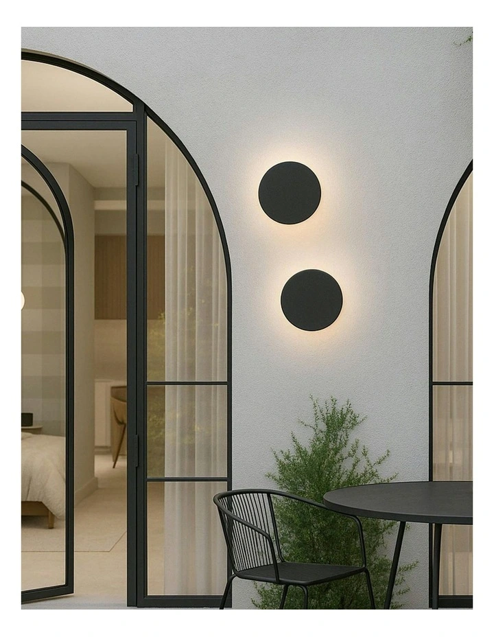Orlan LED Colouring Shifting Disc Wall Sconce 250mm in Black image 2