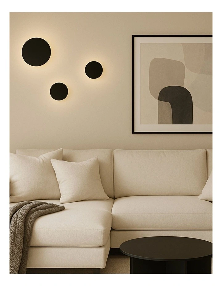 Orlan LED Colouring Shifting Disc Wall Sconce 250mm in Black image 6