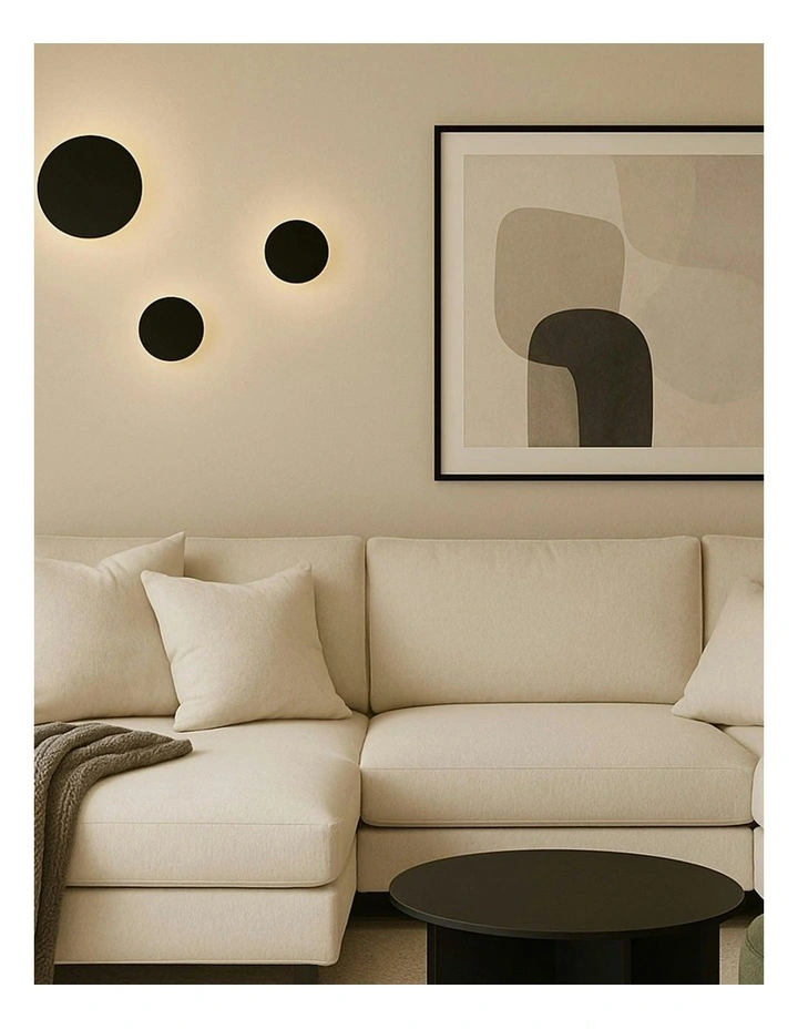 Orlan LED Colouring Shifting Disc Wall Sconce 250mm in Black image 7