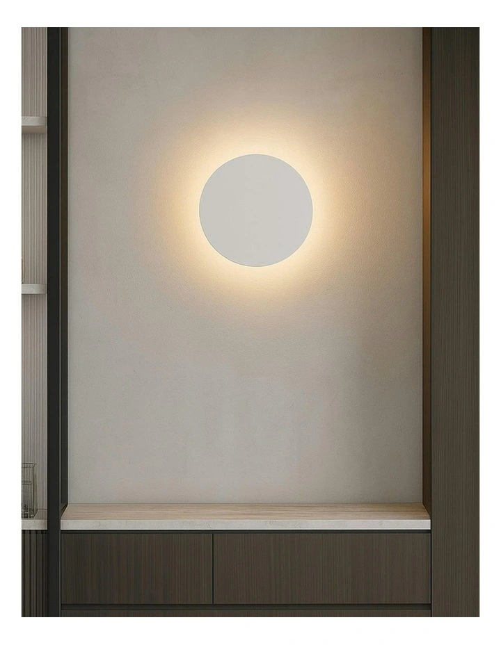 Orlan LED Colouring Disc Wall Sconce 250mm in White image 4