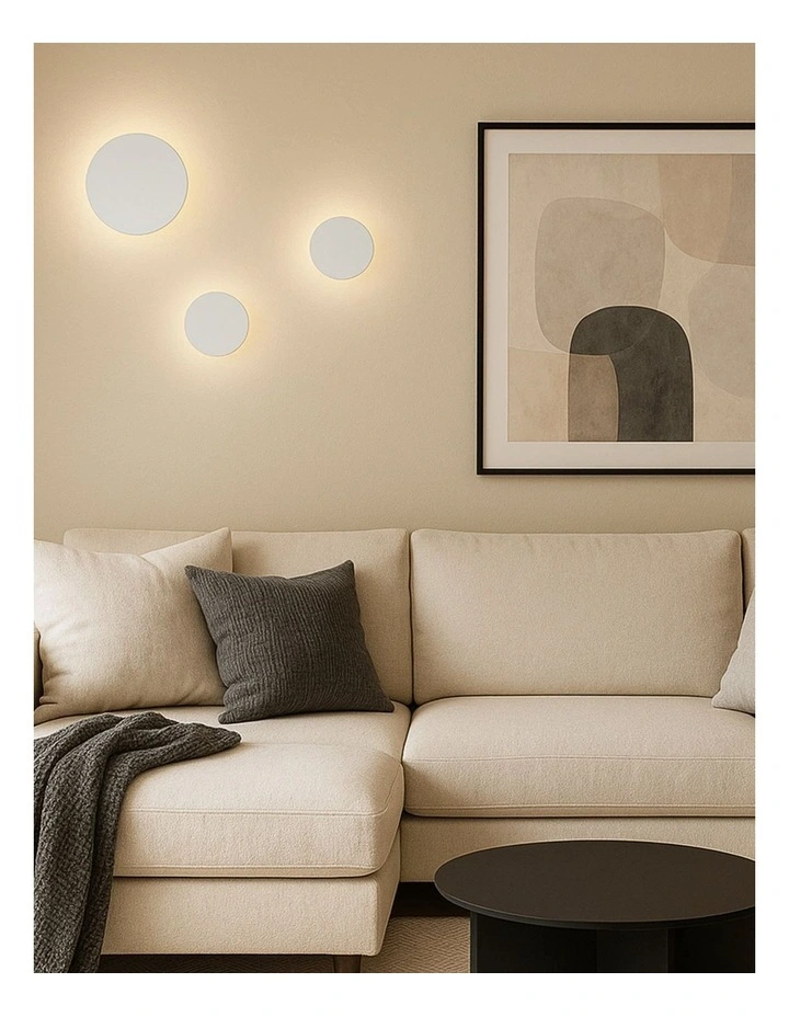 Orlan LED Colouring Disc Wall Sconce 250mm in White image 6