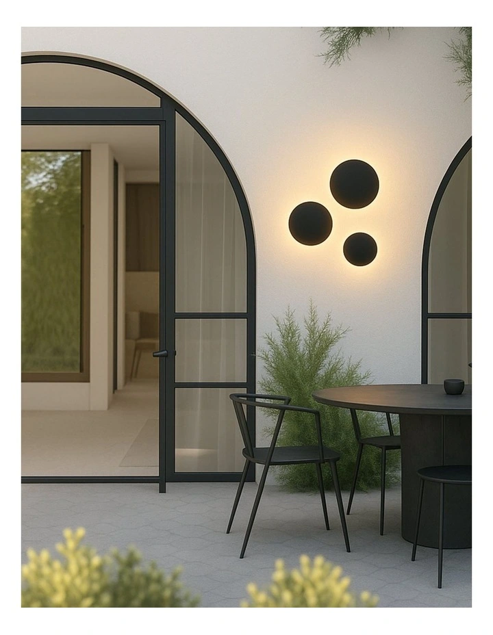 Orlan LED Colouring Disc Wall Sconce 180mm in Black image 3