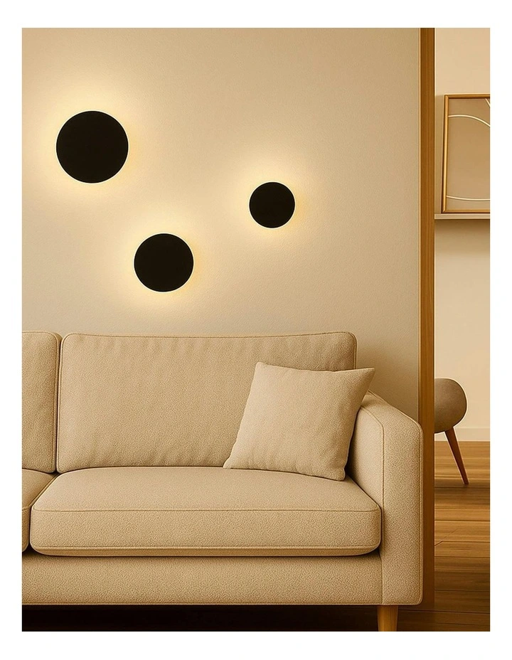 Orlan LED Colouring Disc Wall Sconce 180mm in Black image 5