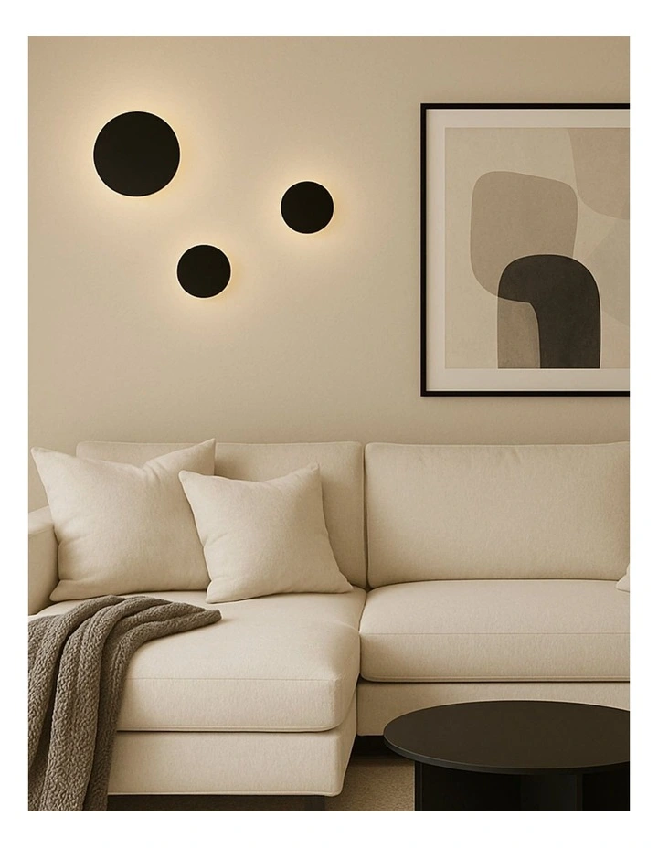 Orlan LED Colouring Disc Wall Sconce 180mm in Black image 5
