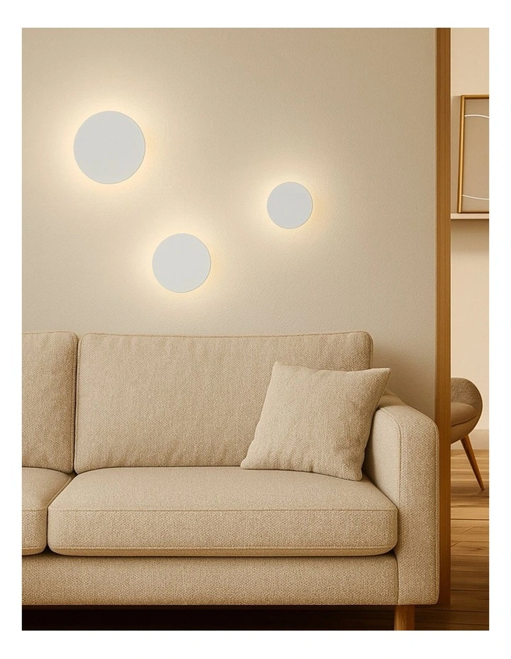 Orlan LED Colouring Disc Wall Sconce 180mm in White image 4