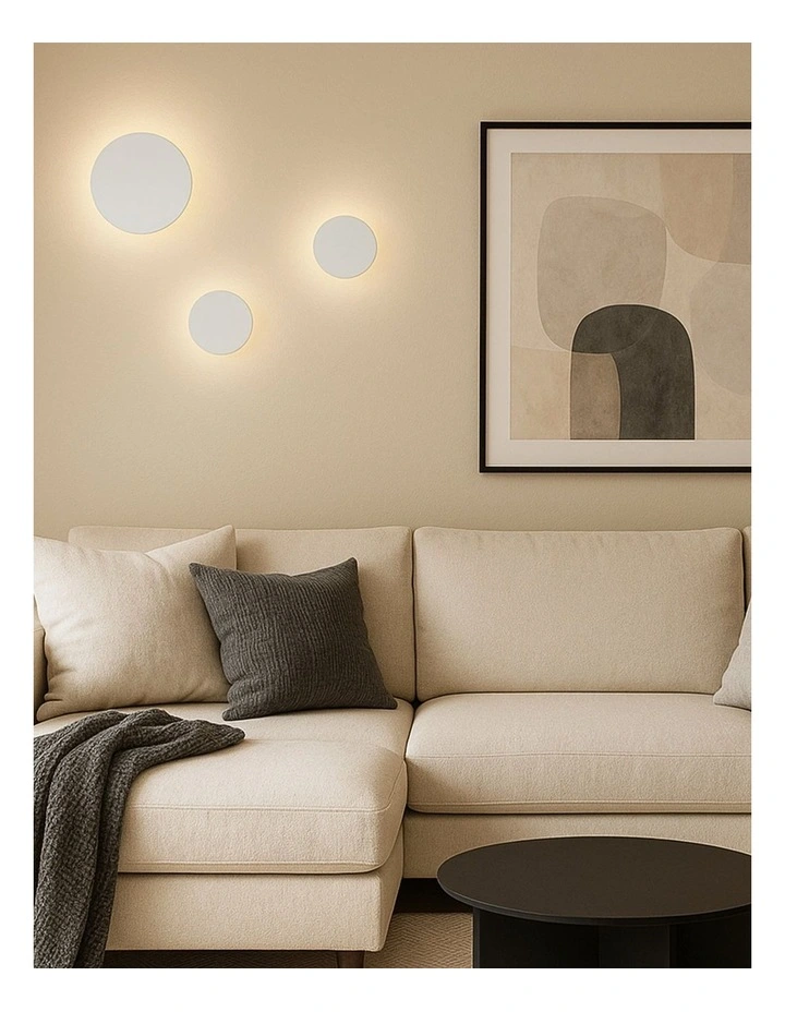 Orlan LED Colouring Disc Wall Sconce 180mm in White image 5