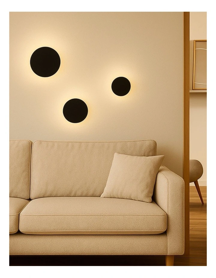 Orlan LED Colouring Disc Wall Sconce 120mm in Black image 4