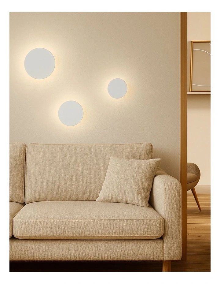 Orlan LED Colouring Disc Wall Sconce 120mm in White image 2