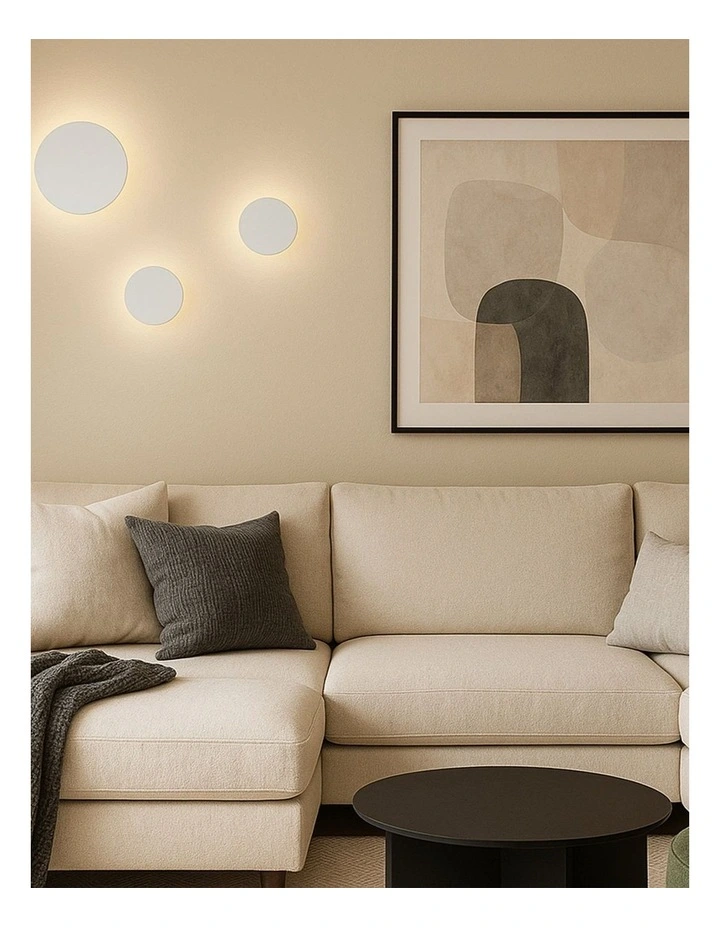Orlan LED Colouring Disc Wall Sconce 120mm in White image 3