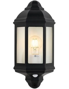 Avara Outdoor Wall Sconce With Sensor in Black