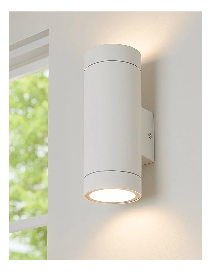 Truvo Down Outdoor Wall Light in White image 2