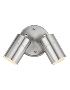 Zyven Adjustable2-Light Outdoor Wall Spotlight in Polished Silver