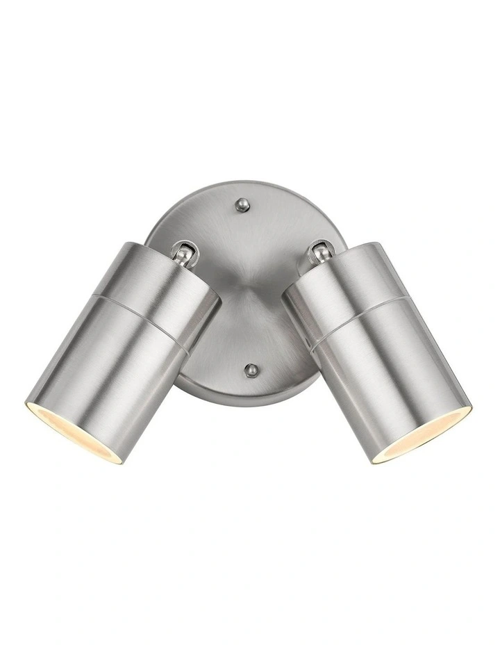 Zyven Adjustable2-Light Outdoor Wall Spotlight in Polished Silver image 1